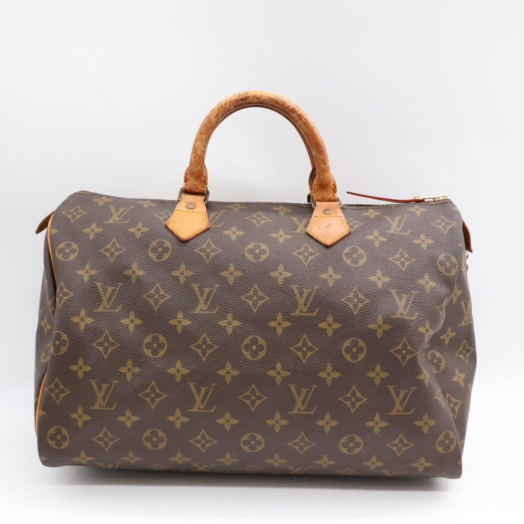 Louis Vuitton Vintage Speedy 35 Brown Monogram Handbag - Lux Central
