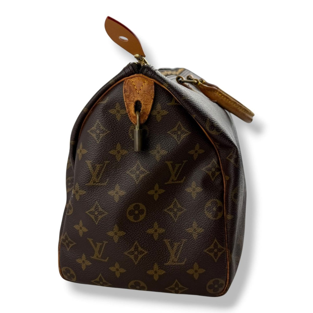 Louis Vuitton Vintage Speedy 35 Brown Monogram Handbag - Lux Central