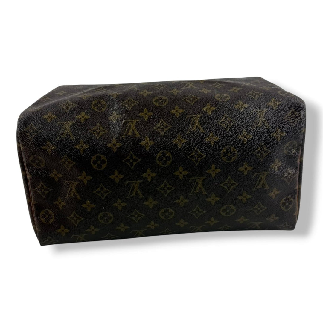 Louis Vuitton Vintage Speedy 35 Brown Monogram Handbag - Lux Central