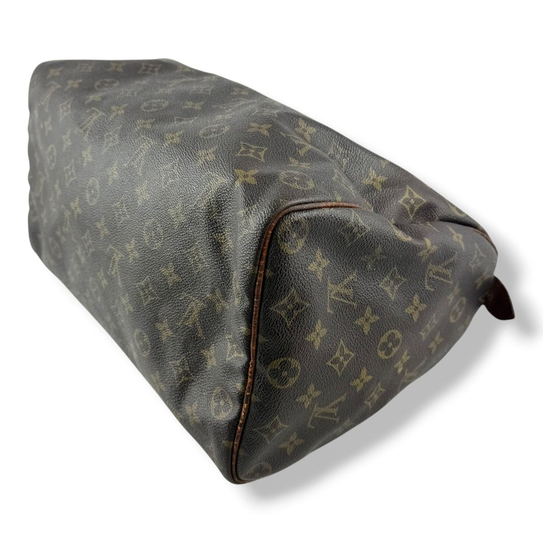Louis Vuitton Vintage Speedy 35 Brown Monogram Handbag - Lux Central