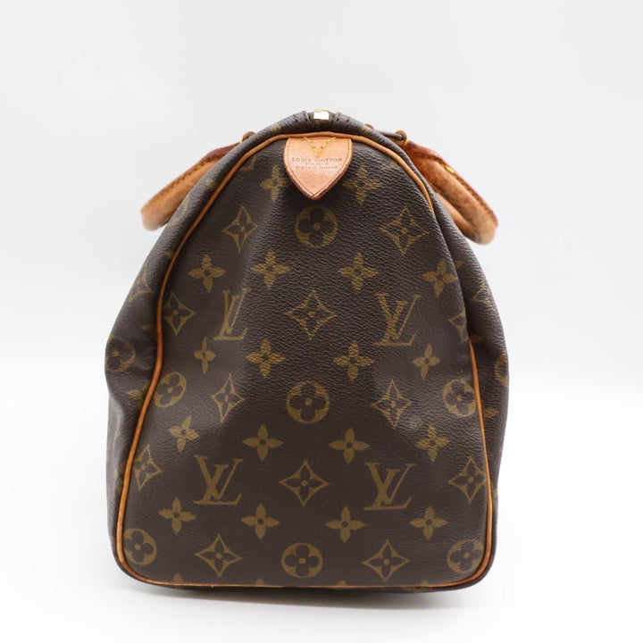 Louis Vuitton Vintage Speedy 35 Brown Monogram Handbag - Lux Central