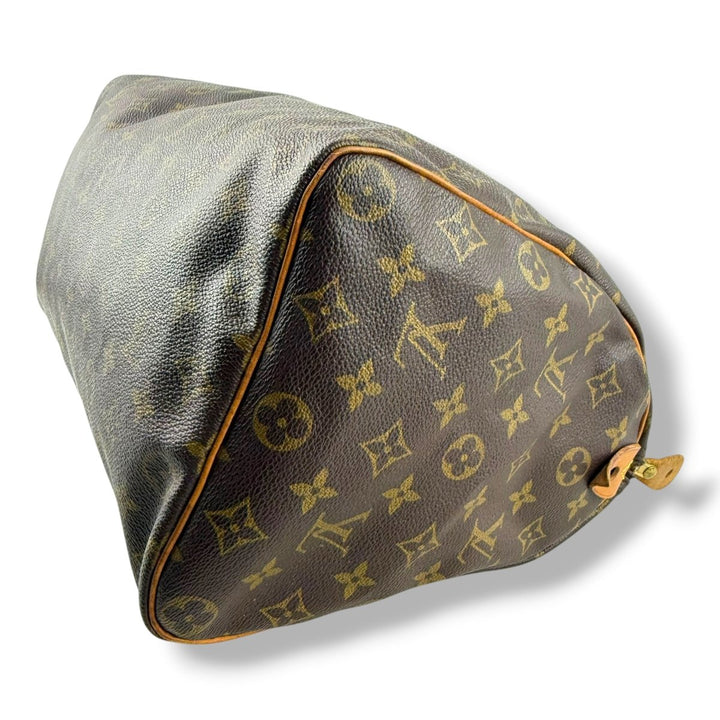 Louis Vuitton Vintage Speedy 35 Brown Monogram Handbag - Lux Central