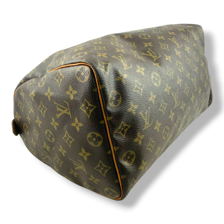 Louis Vuitton Vintage Speedy 35 Brown Monogram Handbag - Lux Central