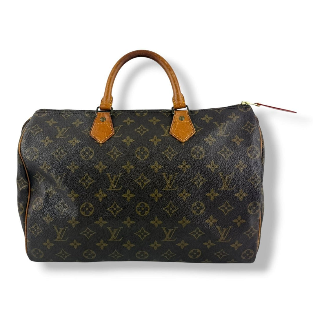 Louis Vuitton Vintage Speedy 35 Brown Monogram Handbag - Lux Central