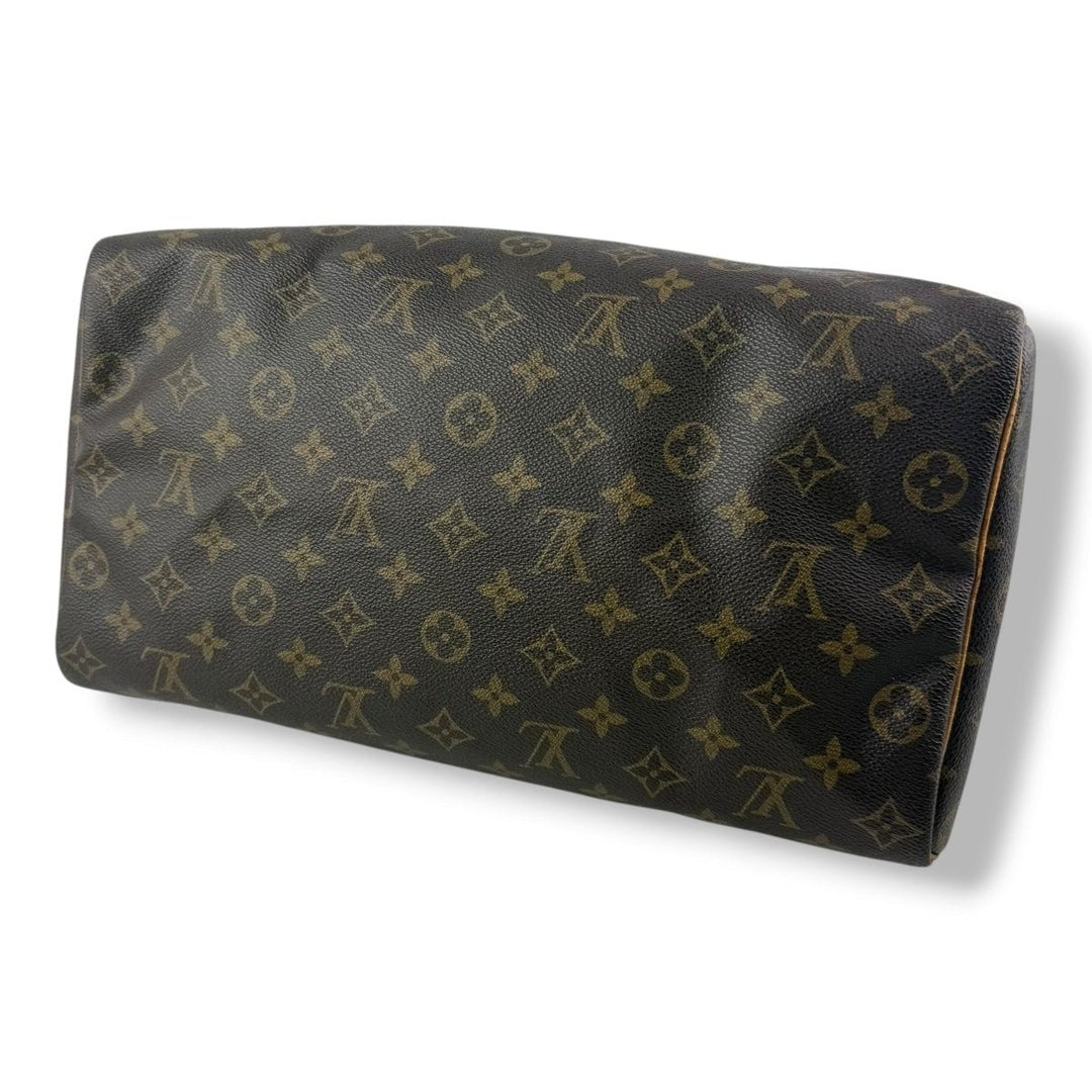 Louis Vuitton Vintage Speedy 35 Brown Monogram Handbag - Lux Central