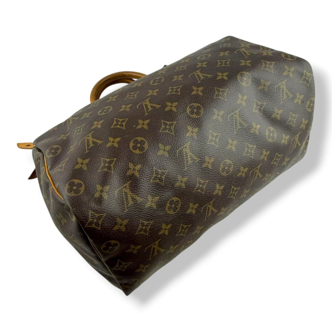 Louis Vuitton Vintage Speedy 35 Brown Monogram Handbag - Lux Central