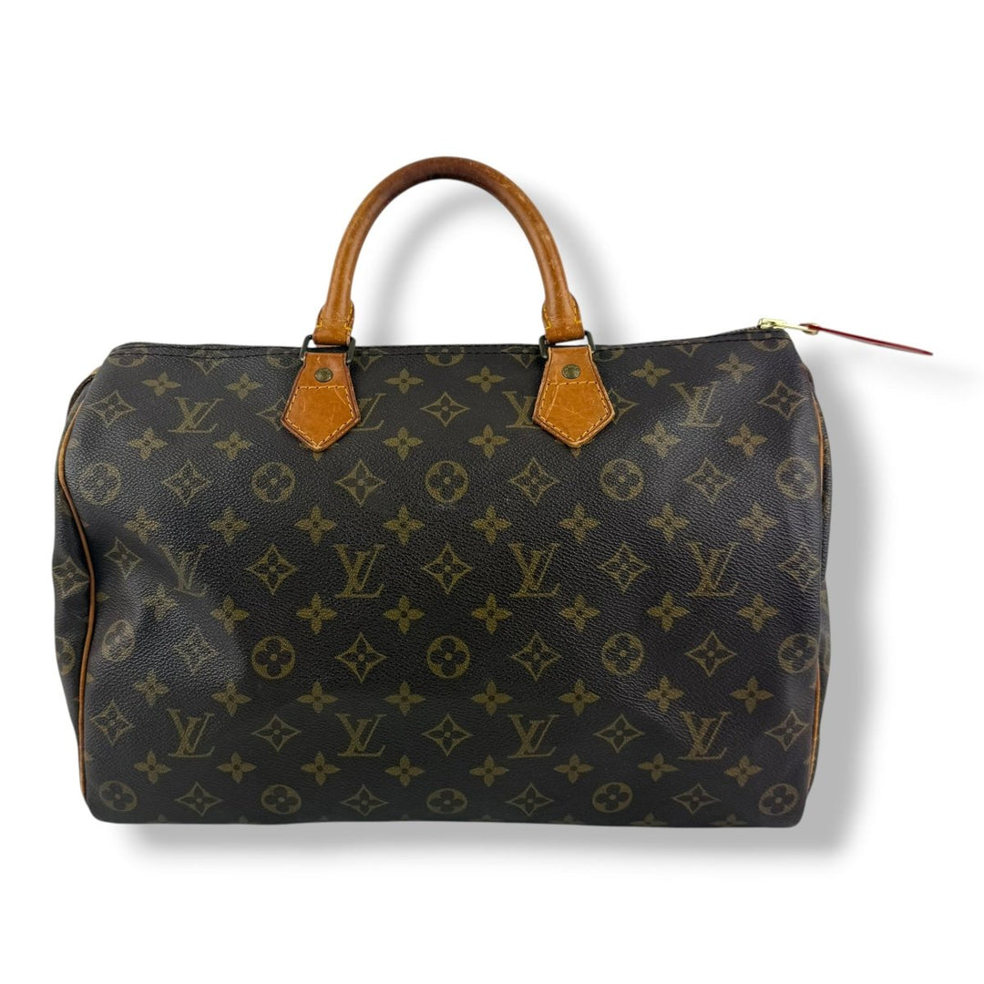 Louis Vuitton Vintage Speedy 35 Brown Monogram Handbag - Lux Central
