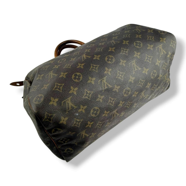 Louis Vuitton Vintage Speedy 35 Brown Monogram Handbag - Lux Central