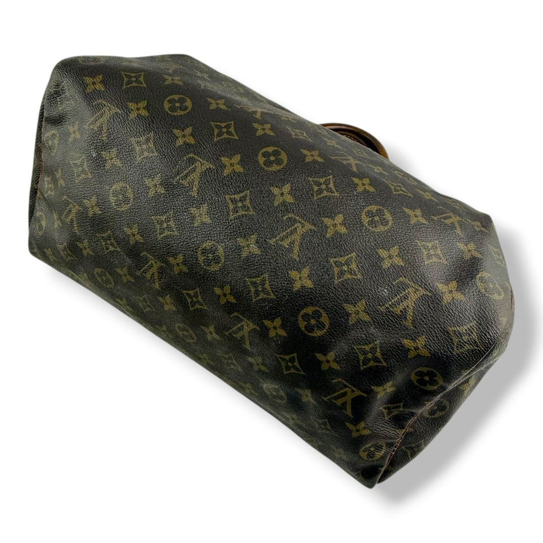 Louis Vuitton Vintage Speedy 35 Brown Monogram Handbag - Lux Central