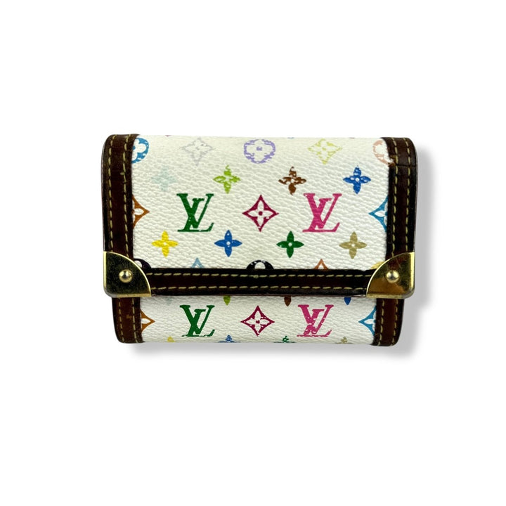 Louis Vuitton White Monogram Multicolour Coin Wallet - Lux Central