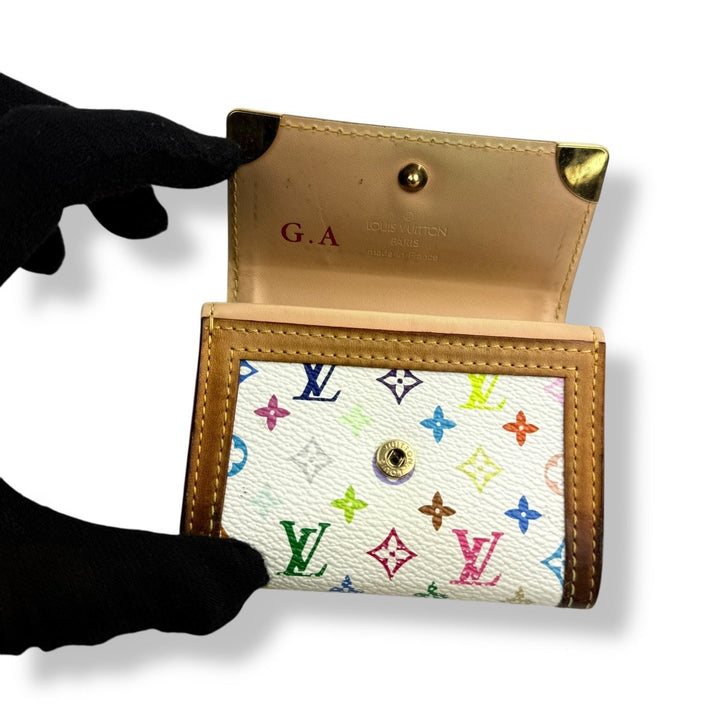 Louis Vuitton White Monogram Multicolour Coin Wallet - Lux Central
