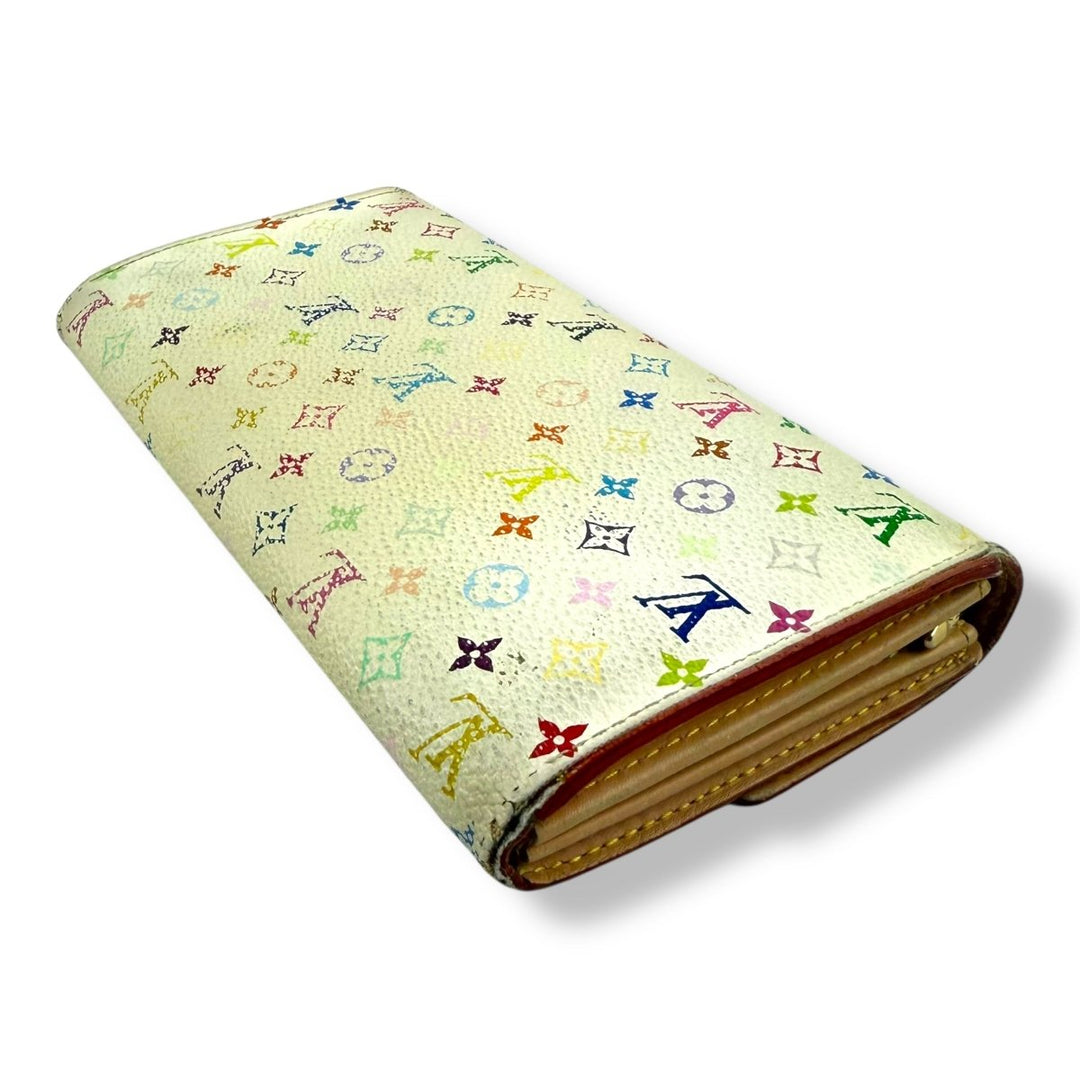 Louis Vuitton White Monogram Multicolour Sarah Femme Wallet - Lux Central