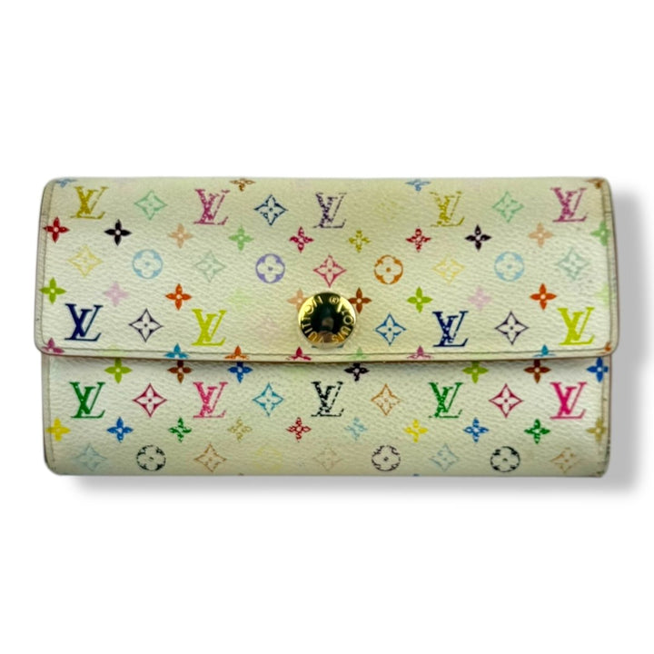 Louis Vuitton White Monogram Multicolour Sarah Femme Wallet - Lux Central
