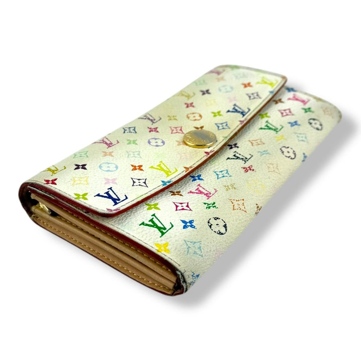 Louis Vuitton White Monogram Multicolour Sarah Femme Wallet - Lux Central
