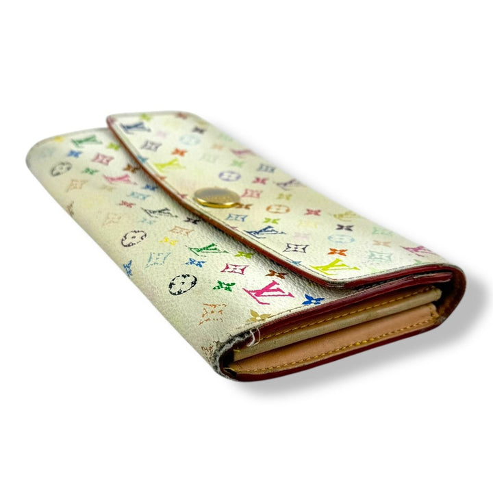 Louis Vuitton White Monogram Multicolour Sarah Femme Wallet - Lux Central