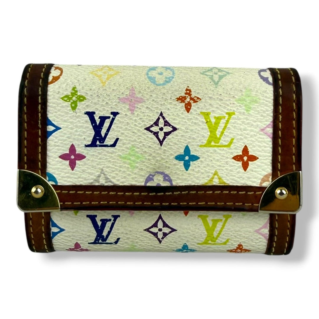 Louis Vuitton White Monogram Murakami Multicolour Coin Wallet - Lux Central