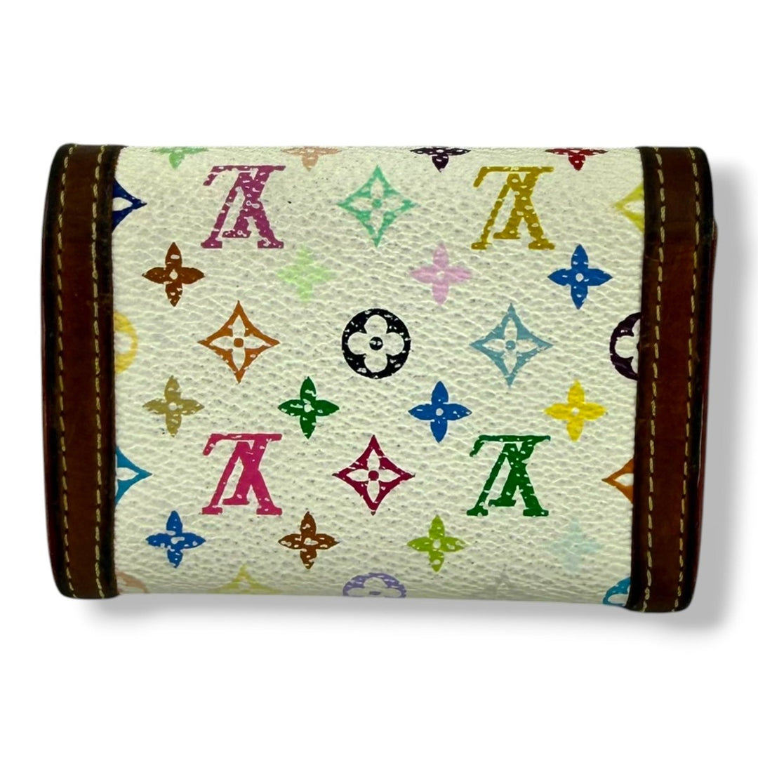 Louis Vuitton White Monogram Murakami Multicolour Coin Wallet - Lux Central