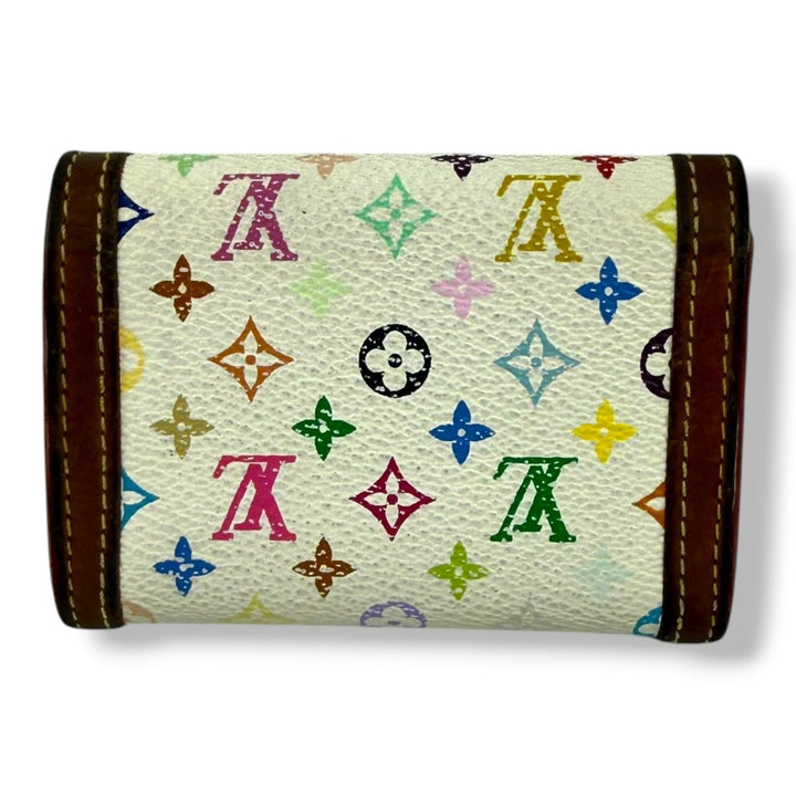 Louis Vuitton White Monogram Murakami Multicolour Coin Wallet - Lux Central