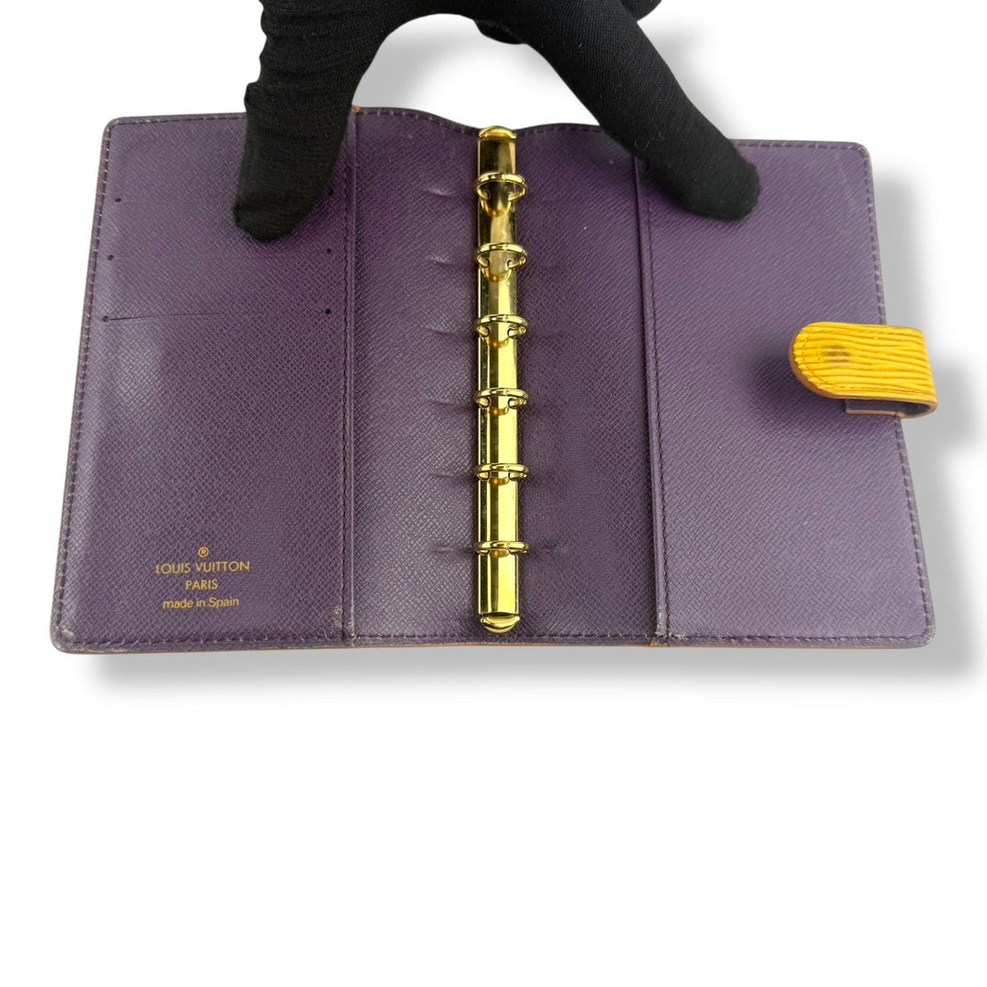 Louis Vuitton Yellow Epi PM Ring Agenda Wallet - Lux Central