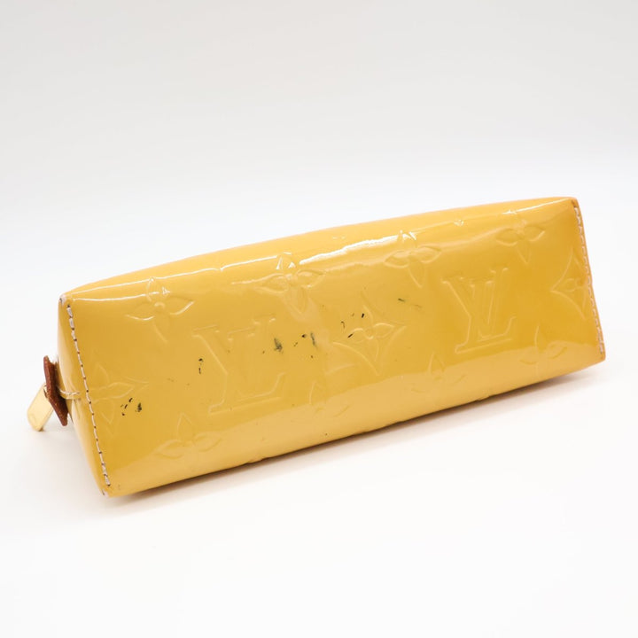 Louis Vuitton Yellow Vernis Patent Leather Travel Cosmetic PM Pouch - Lux Central
