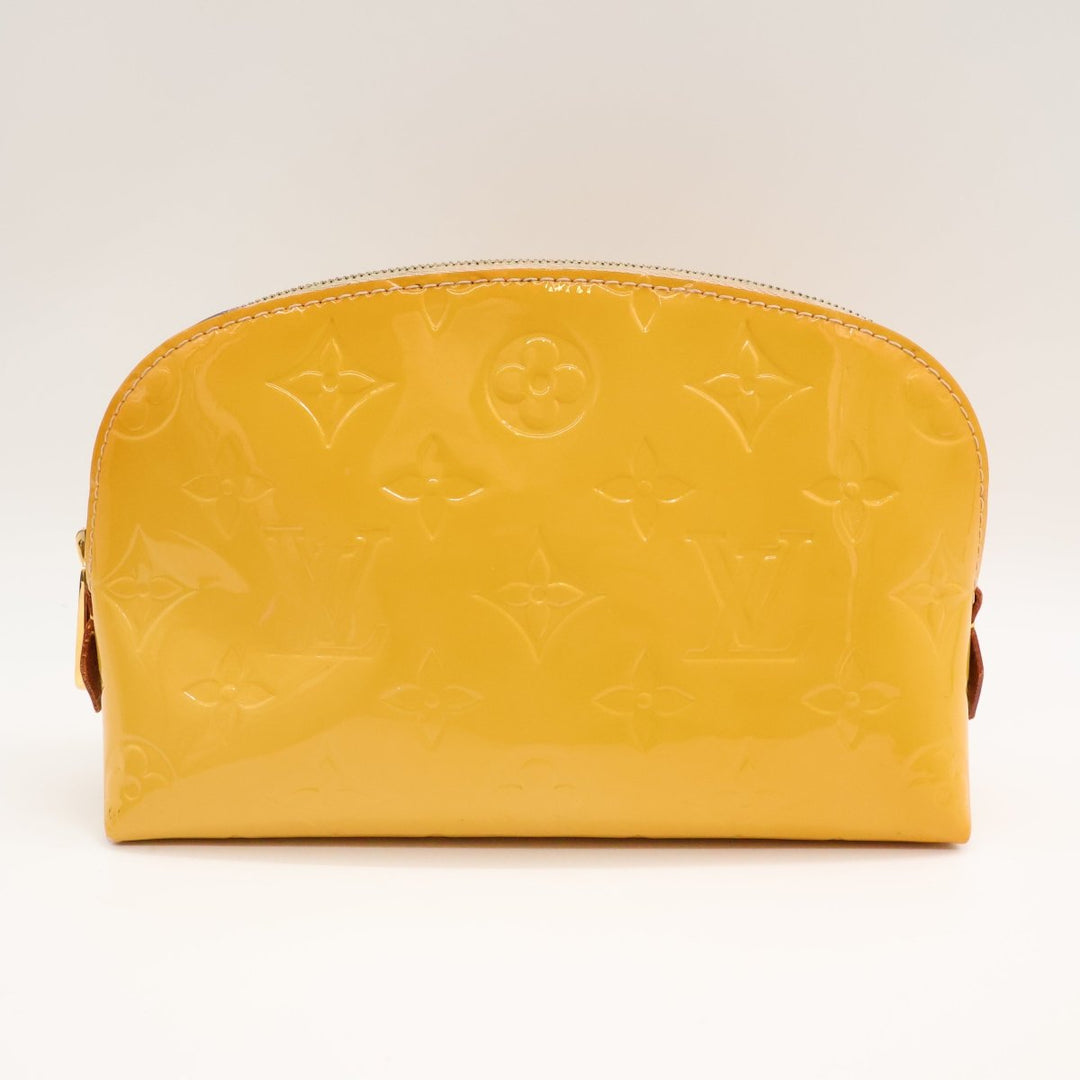 Louis Vuitton Yellow Vernis Patent Leather Travel Cosmetic PM Pouch - Lux Central