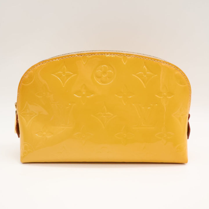 Louis Vuitton Yellow Vernis Patent Leather Travel Cosmetic PM Pouch - Lux Central