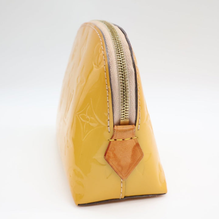 Louis Vuitton Yellow Vernis Patent Leather Travel Cosmetic PM Pouch - Lux Central