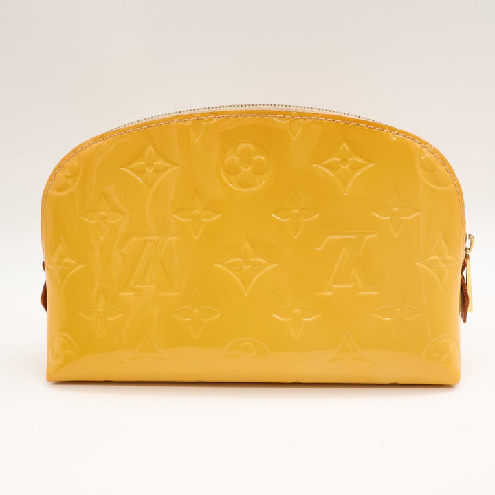 Louis Vuitton Yellow Vernis Patent Leather Travel Cosmetic PM Pouch - Lux Central