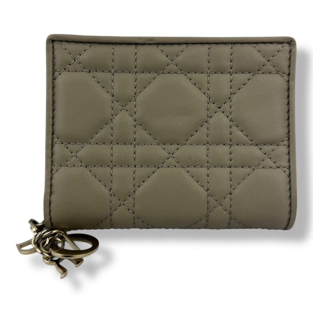 Mini Lady Dior Gardenia Wallet Powder Beige Cannage Lambskin - Lux Central