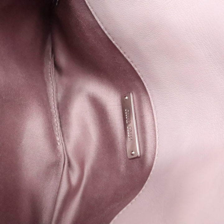 Miu Miu Pink Matelasse Nappa Leather Gem Shoulder Handbag - Lux Central