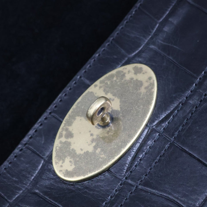 Mulberry Bayswater Black Croc Embossed Leather Handbag - Lux Central