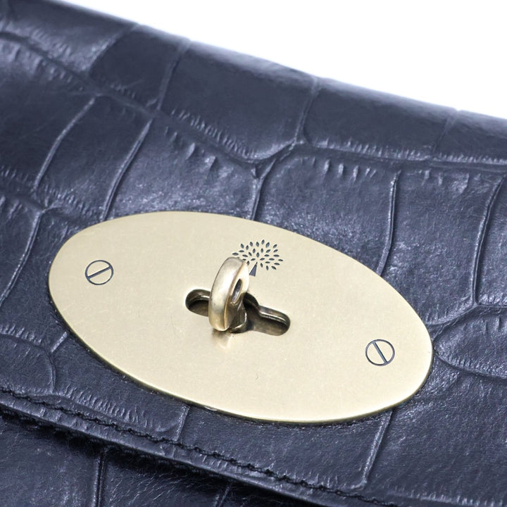 Mulberry Bayswater Black Croc Embossed Leather Handbag - Lux Central