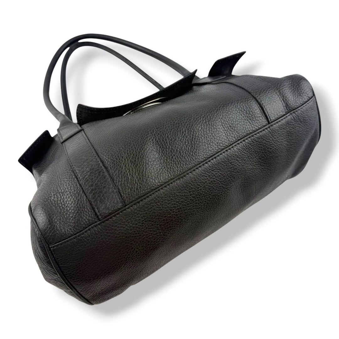 Mulberry Bayswater Black Pebbled Leather Handbag - Lux Central