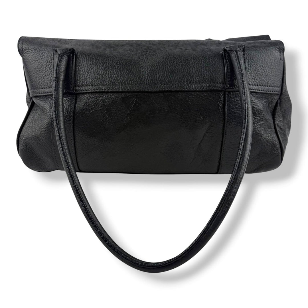 Mulberry Bayswater Black Pebbled Leather Handbag - Lux Central
