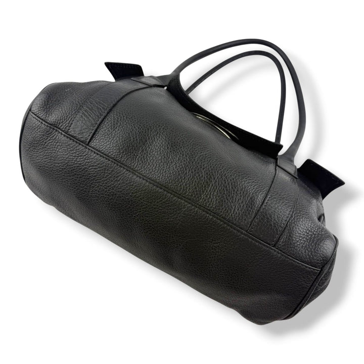 Mulberry Bayswater Black Pebbled Leather Handbag - Lux Central