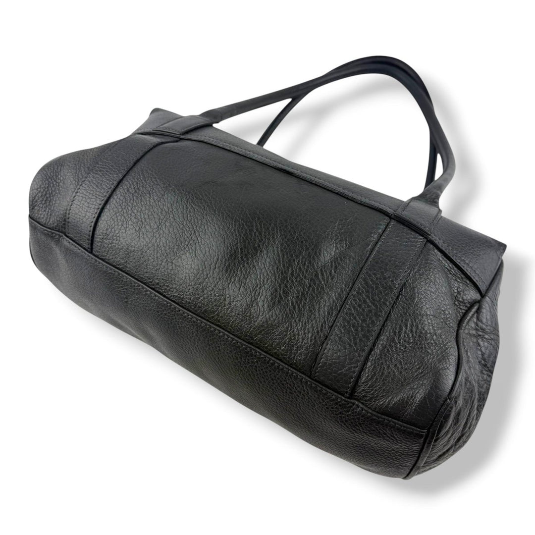 Mulberry Bayswater Black Pebbled Leather Handbag - Lux Central