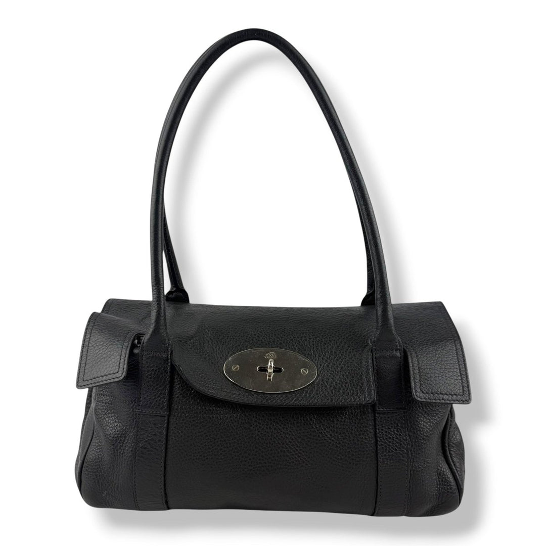 Mulberry Bayswater Black Pebbled Leather Handbag - Lux Central
