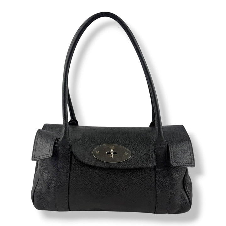 Mulberry Bayswater Black Pebbled Leather Handbag - Lux Central