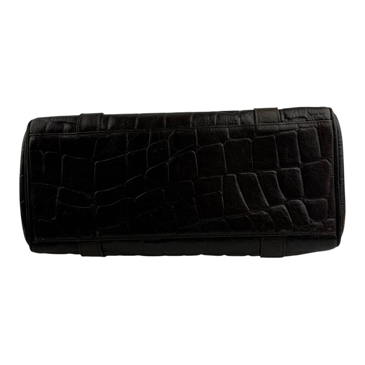 Mulberry Bayswater Brown Croc Embossed Leather Handbag - Lux Central