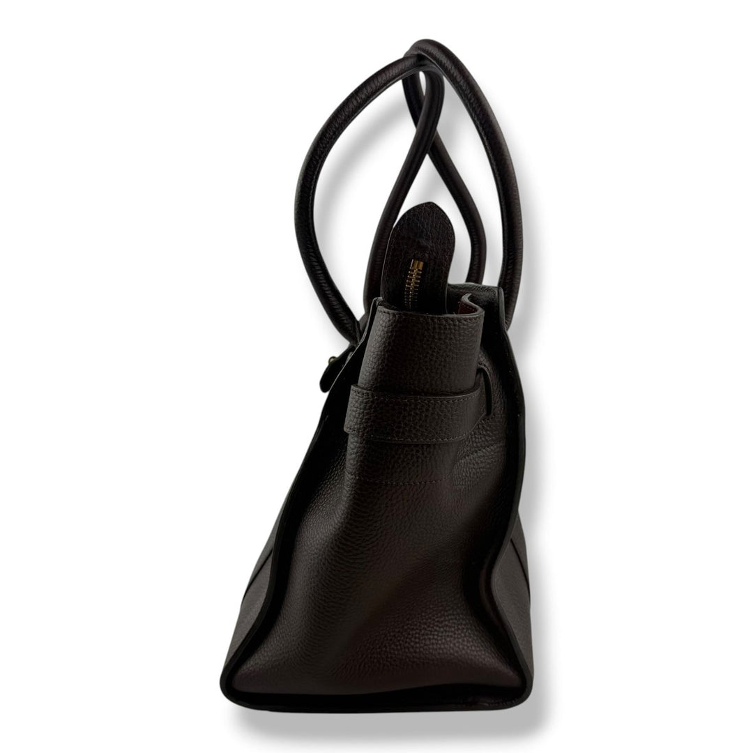 Mulberry Bayswater Burgundy Zipped Pebbled Leather Handbag - Lux Central