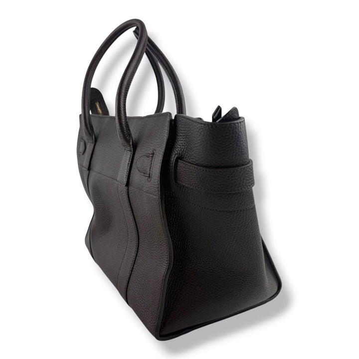 Mulberry Bayswater Burgundy Zipped Pebbled Leather Handbag - Lux Central
