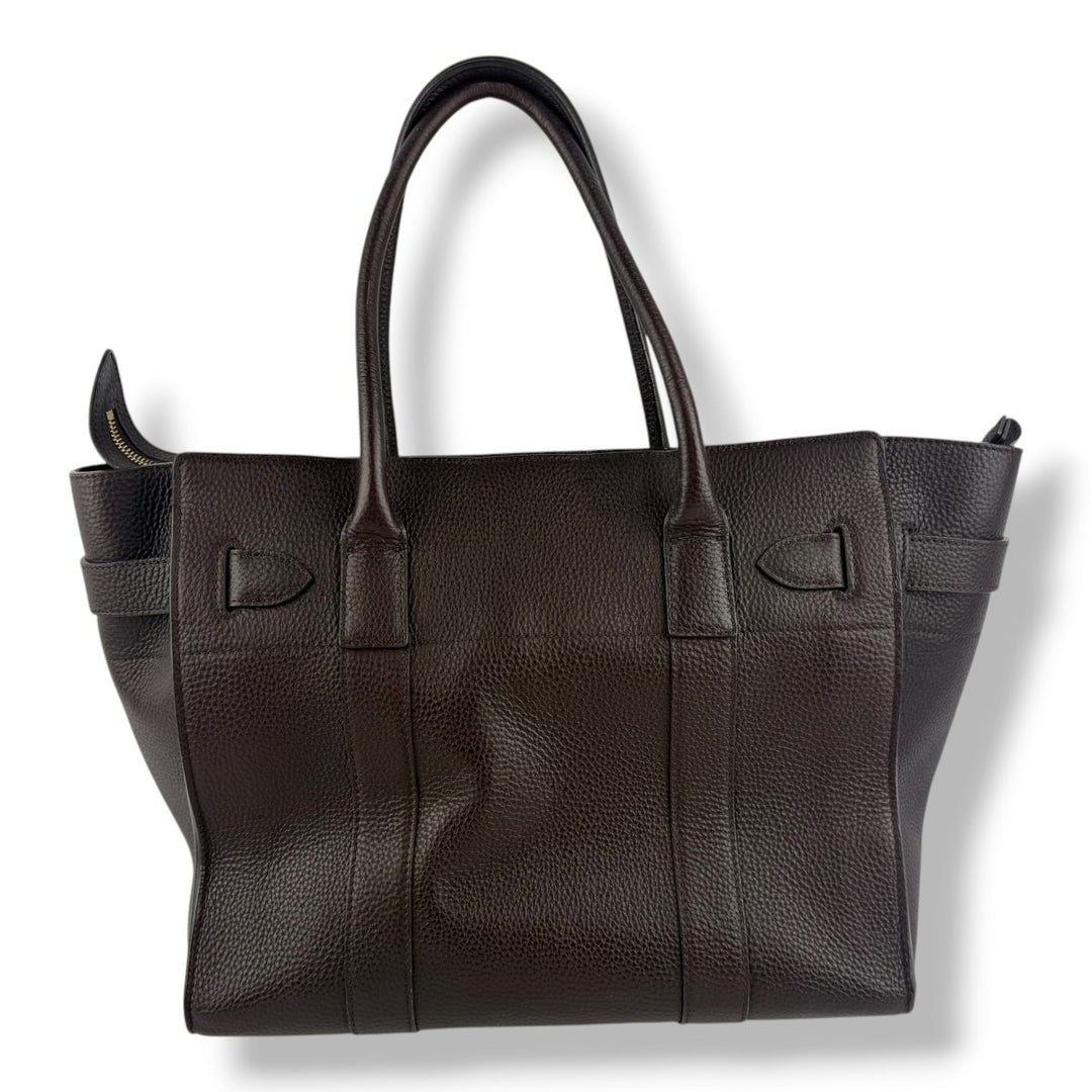 Mulberry Bayswater Burgundy Zipped Pebbled Leather Handbag - Lux Central