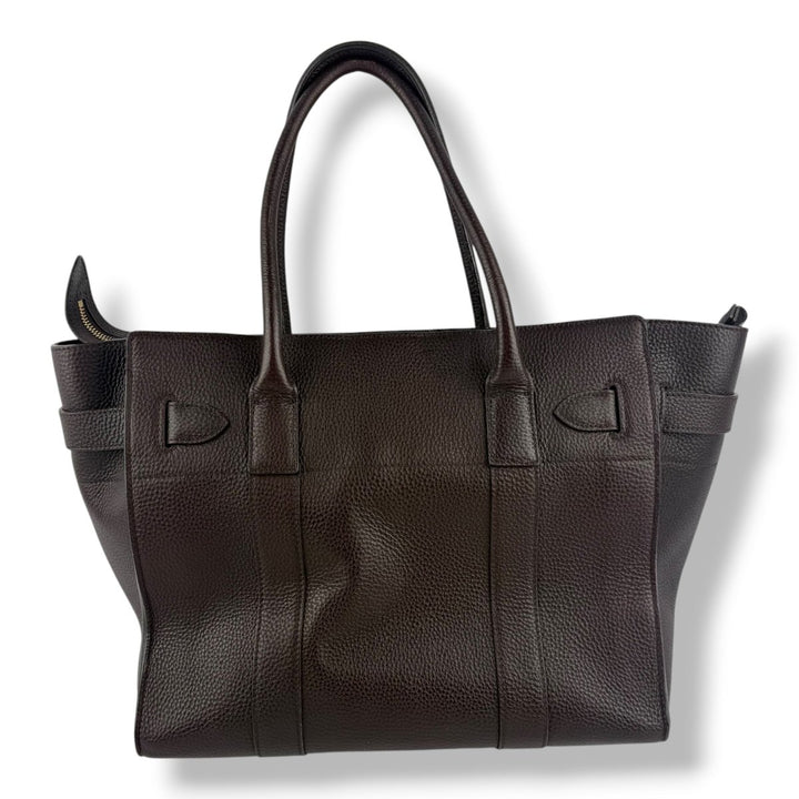 Mulberry Bayswater Burgundy Zipped Pebbled Leather Handbag - Lux Central