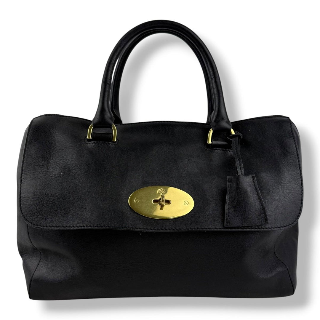 Mulberry Black Leather Del Rey Tote Handbag - Lux Central