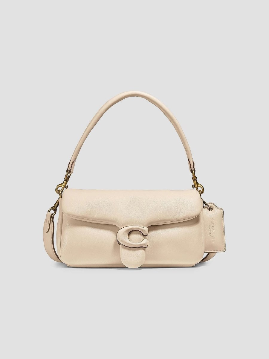 New With Tag Coach Pillow Tabby 26 Beige Leather Crossbody Handbag - Lux Central