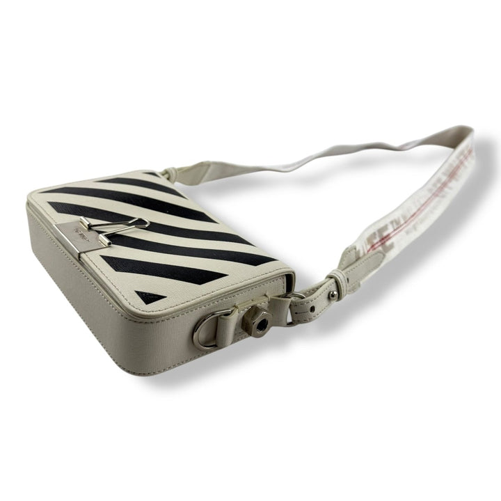 Off - White Mini Binder White/Black Clip Flap Crossbody Bag - Lux Central