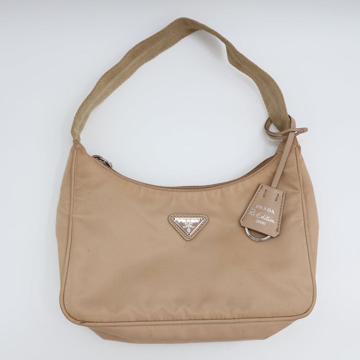 Prada Beige Nylon Re-Nylon Re-Edition 2000 Pochette Handbag - Lux Central