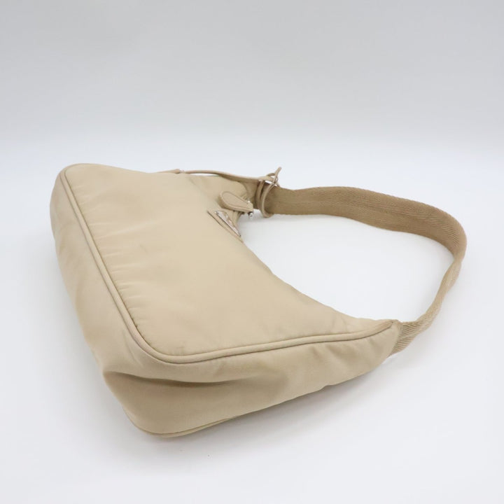 Prada Beige Nylon Re-Nylon Re-Edition 2000 Pochette Handbag - Lux Central