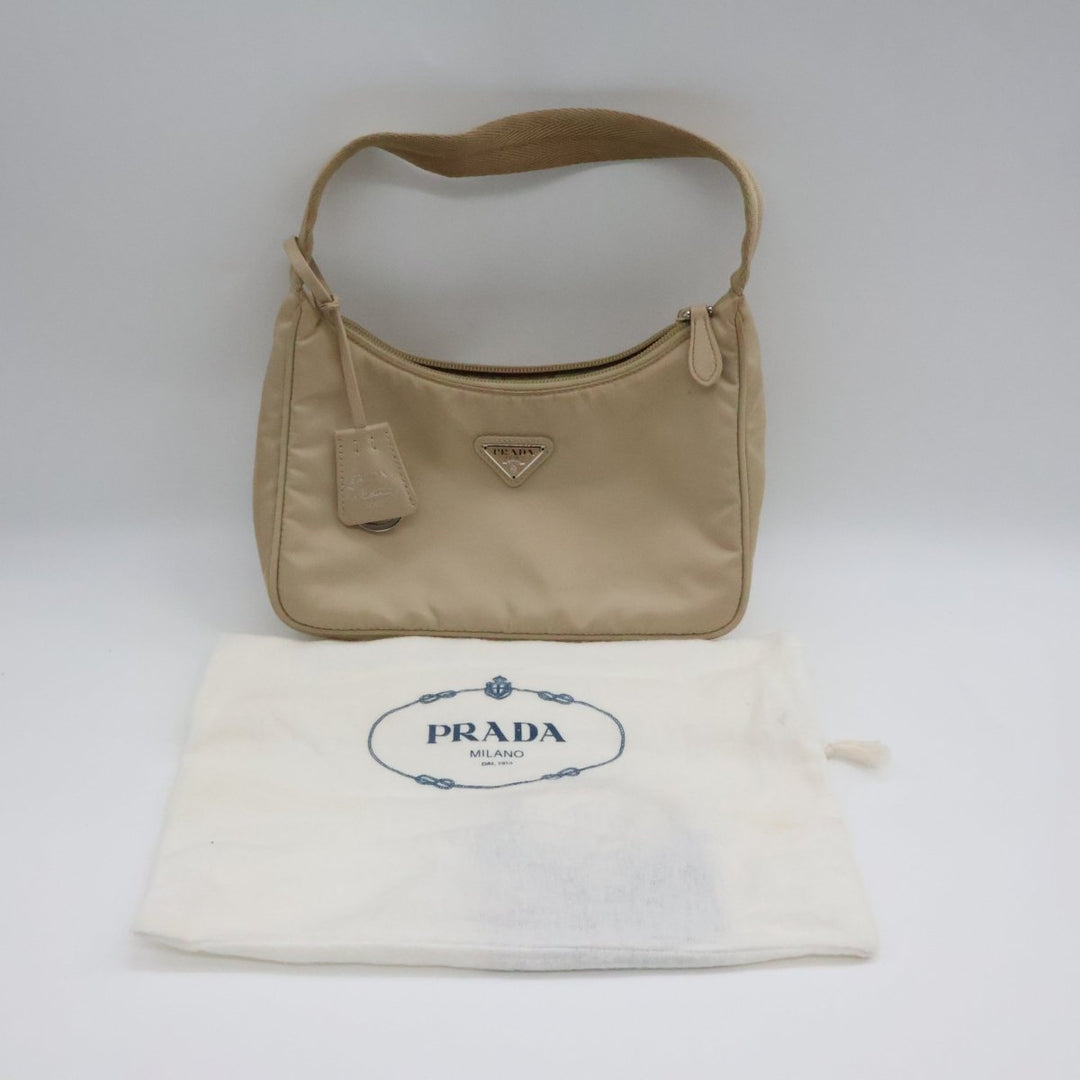 Prada Beige Nylon Re-Nylon Re-Edition 2000 Pochette Handbag - Lux Central