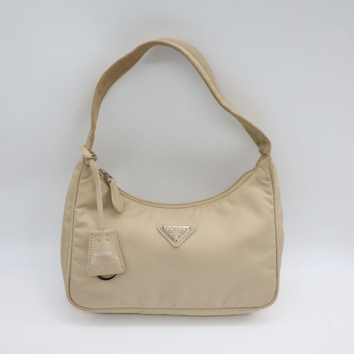 Prada Beige Nylon Re-Nylon Re-Edition 2000 Pochette Handbag - Lux Central